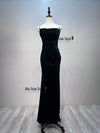 Spaghetti Straps Velvet Prom Dress