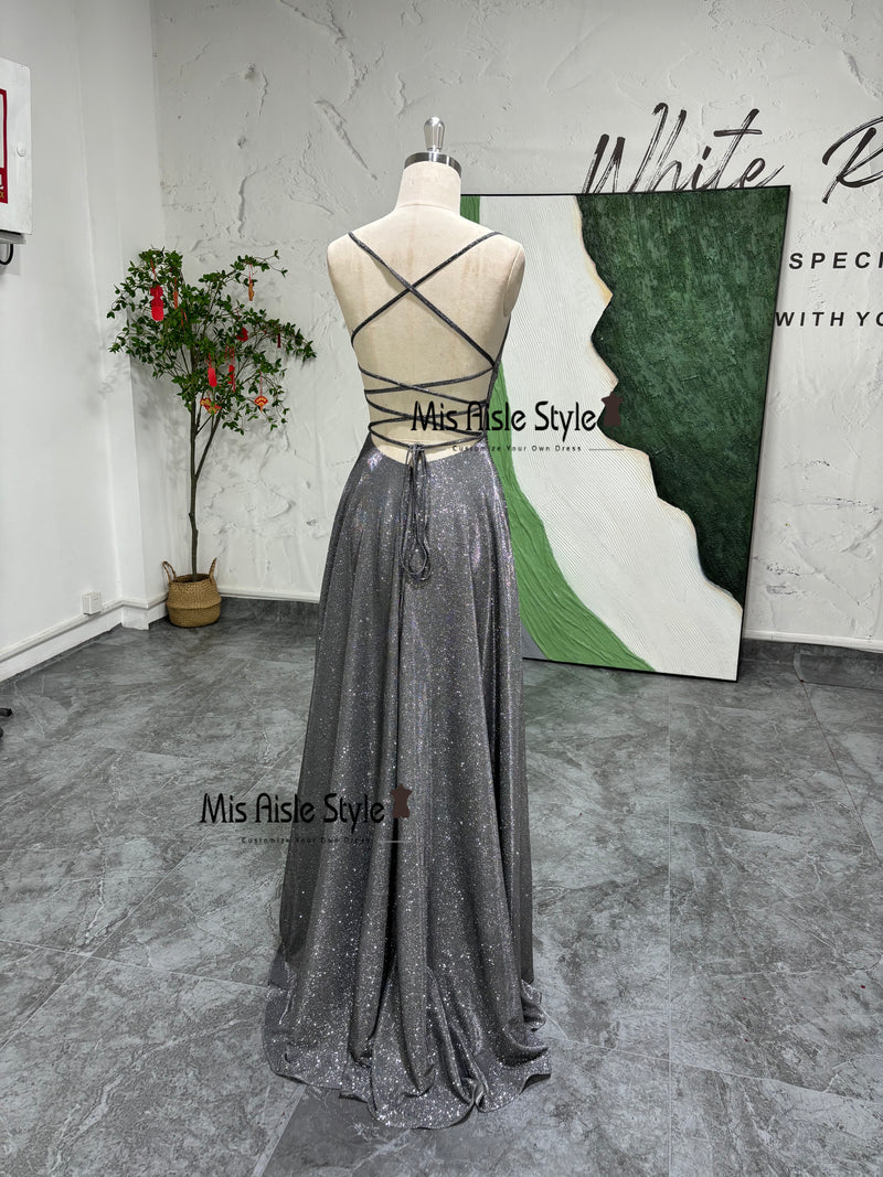 Silver Sparkle Prom Dress