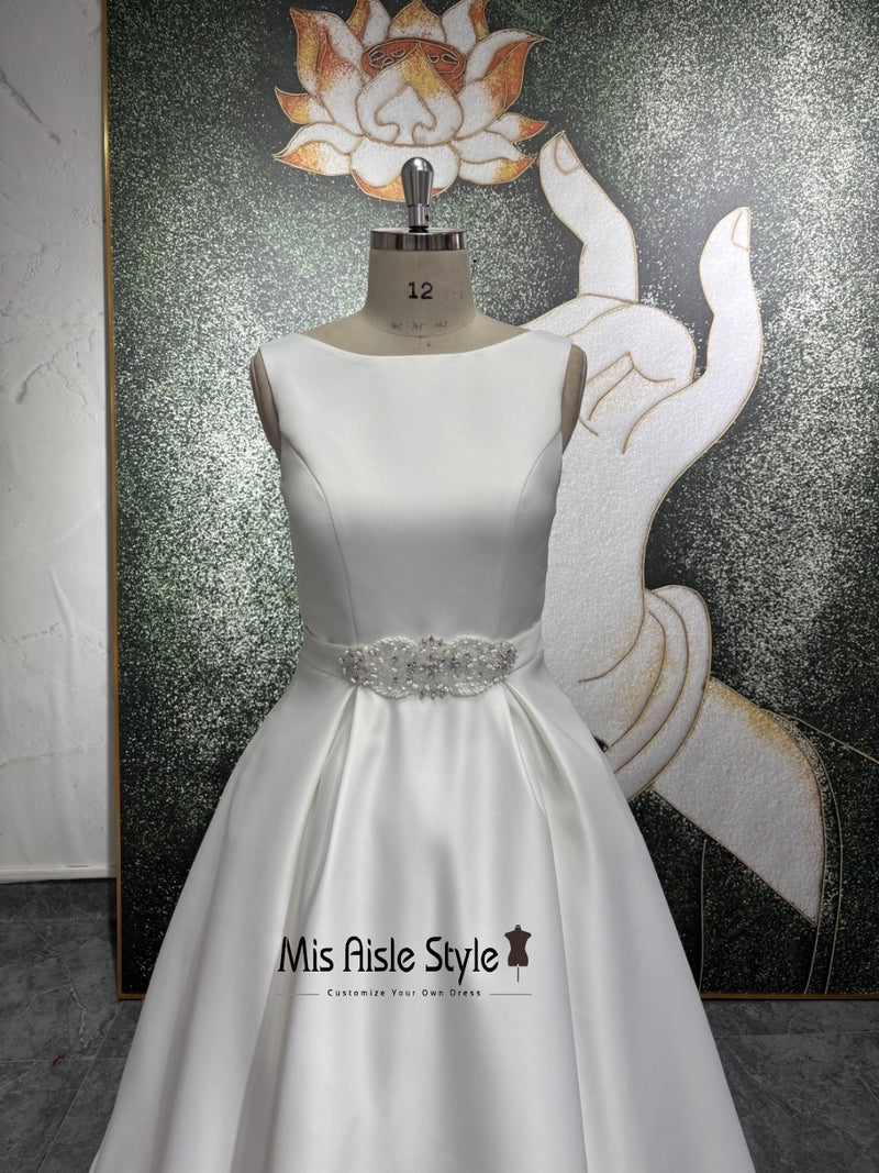 Round Neckline Wedding Dress