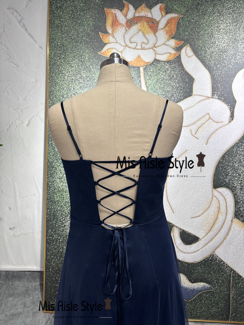 Navy Blue 90s Party Dress
