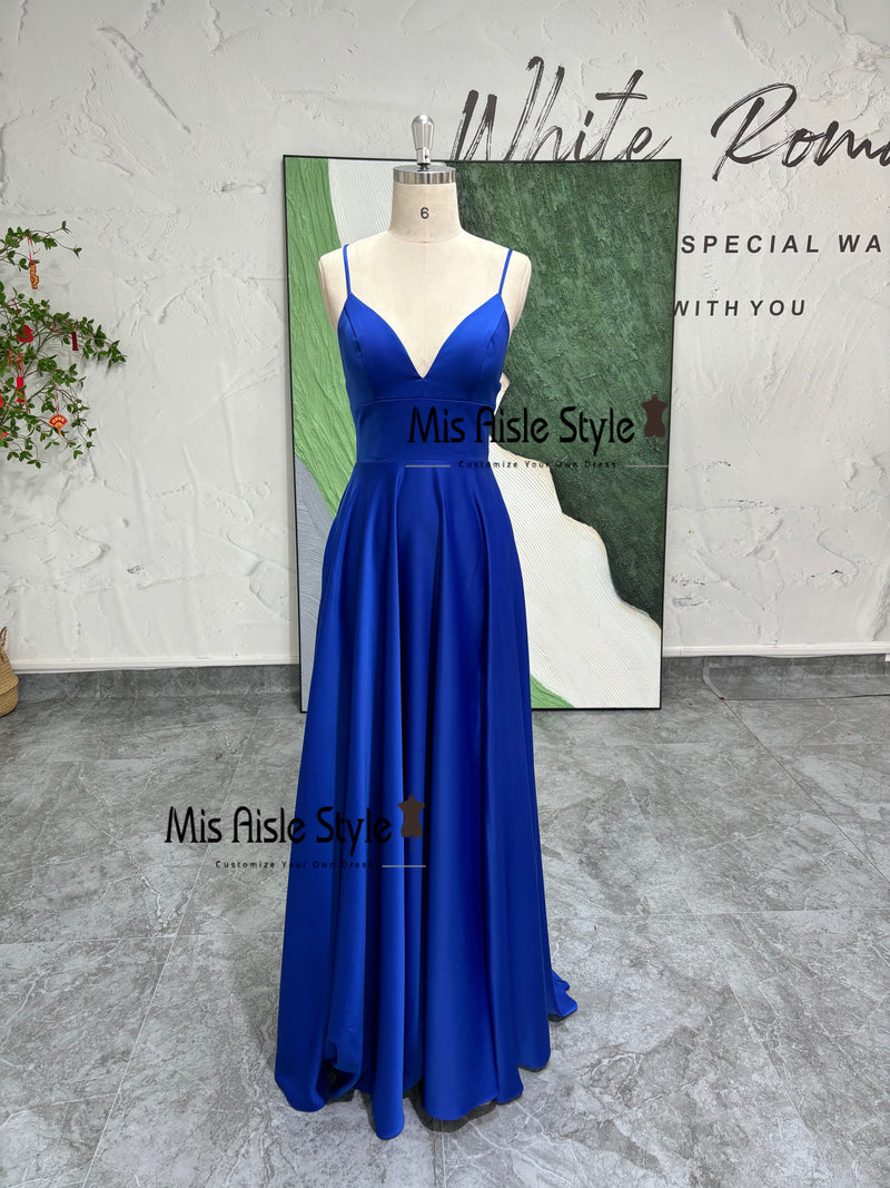 Spaghetti Straps Criss Cross Back Prom Dress