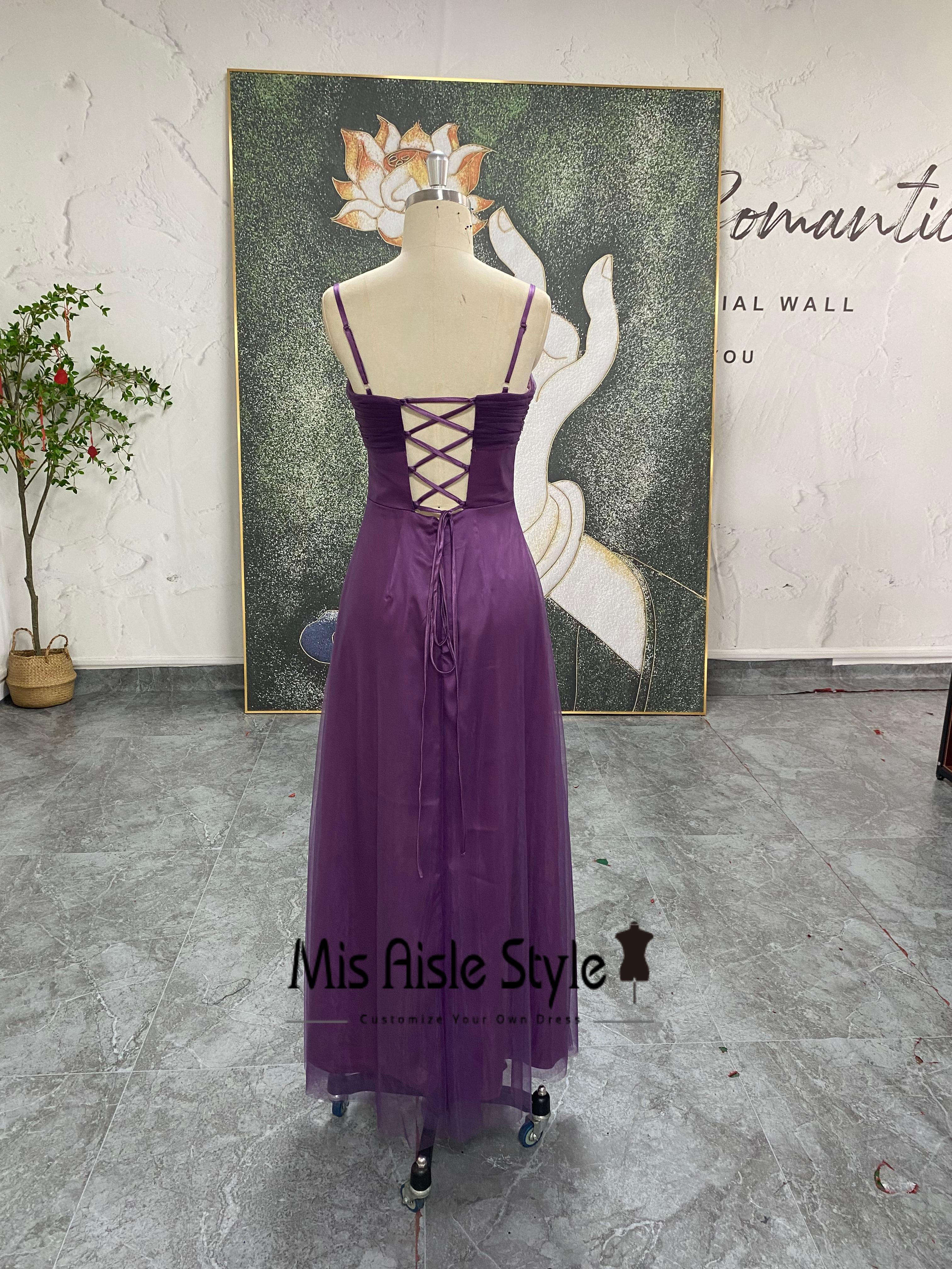 purple prom dress vintage vintage purple prom dress Vintage Purple Strapless Rhinestone Ruffled Satin  Long Prom Dress Even  PreppyDress-parroquiadesanalbertomagno.com