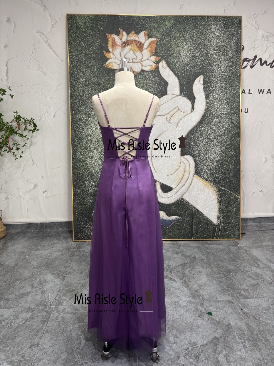 Purple Beaded Prom Dress