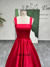 Square Neckline Red Prom Dress