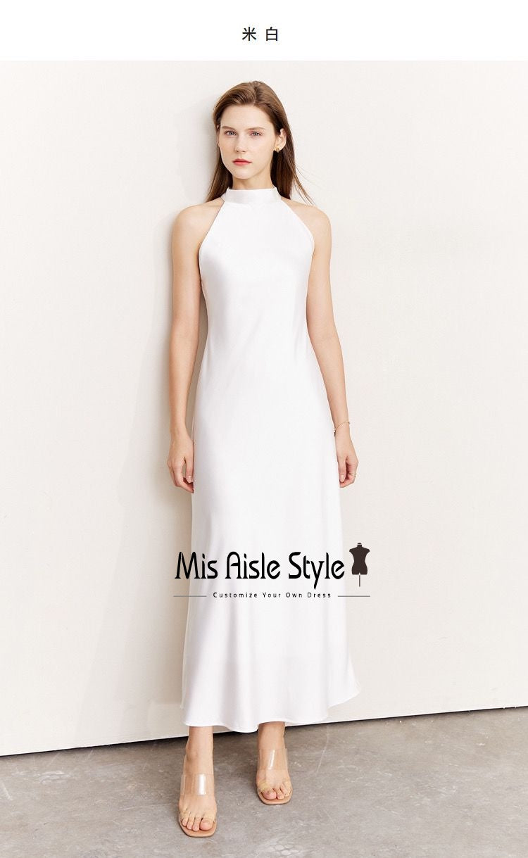 Halter Neckline Informal Wedding Dress
