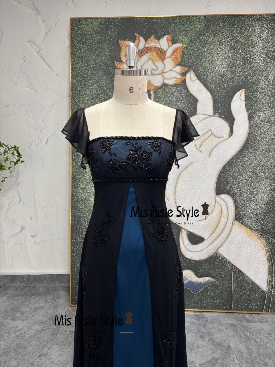 90s blue dress Butterfly Sleeve Black and Vintage Prom – misaislestyle Elegant Black Satin Shirt special occasions. Beige Wedding Dresses Material Content:56% Rayon, 35% Nylon, 9% Elastane