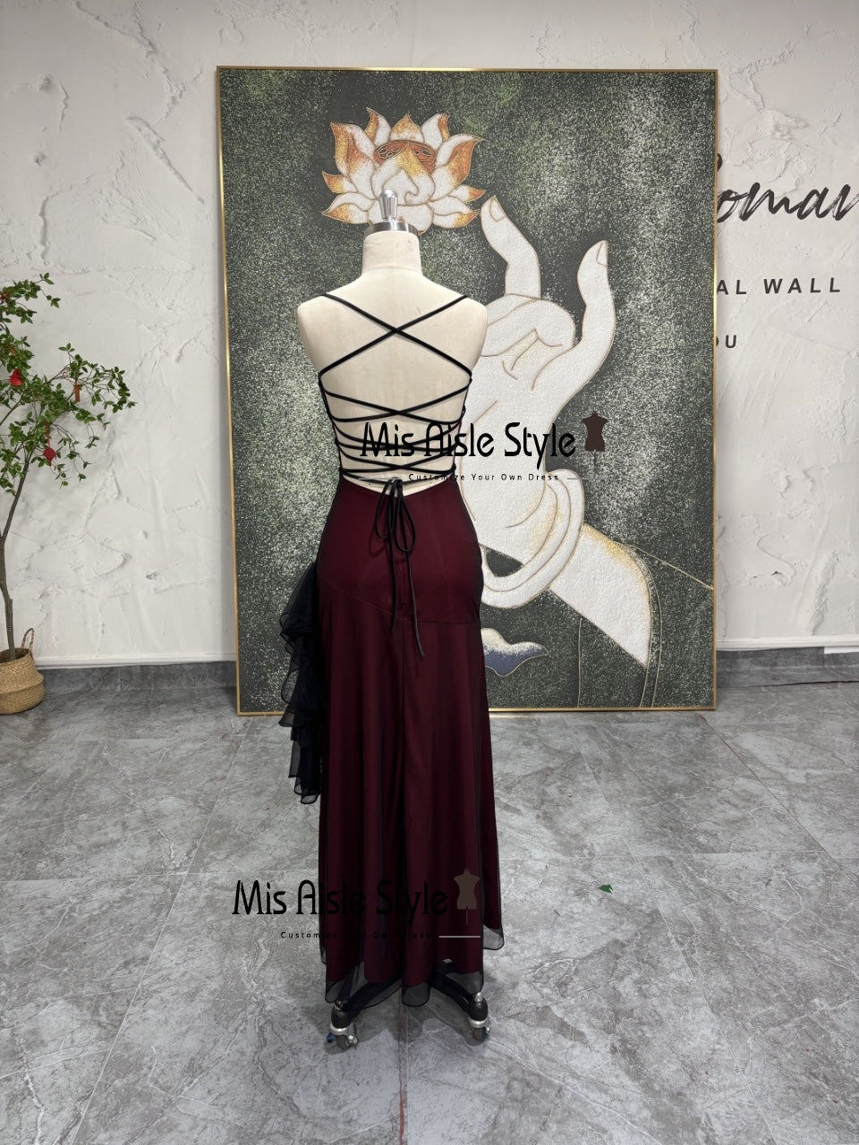 Vintage 90s Black And Red Prom Dress with Criss Cross Back Vintage 90s Black And Red Prom Dress with Criss Cross Back