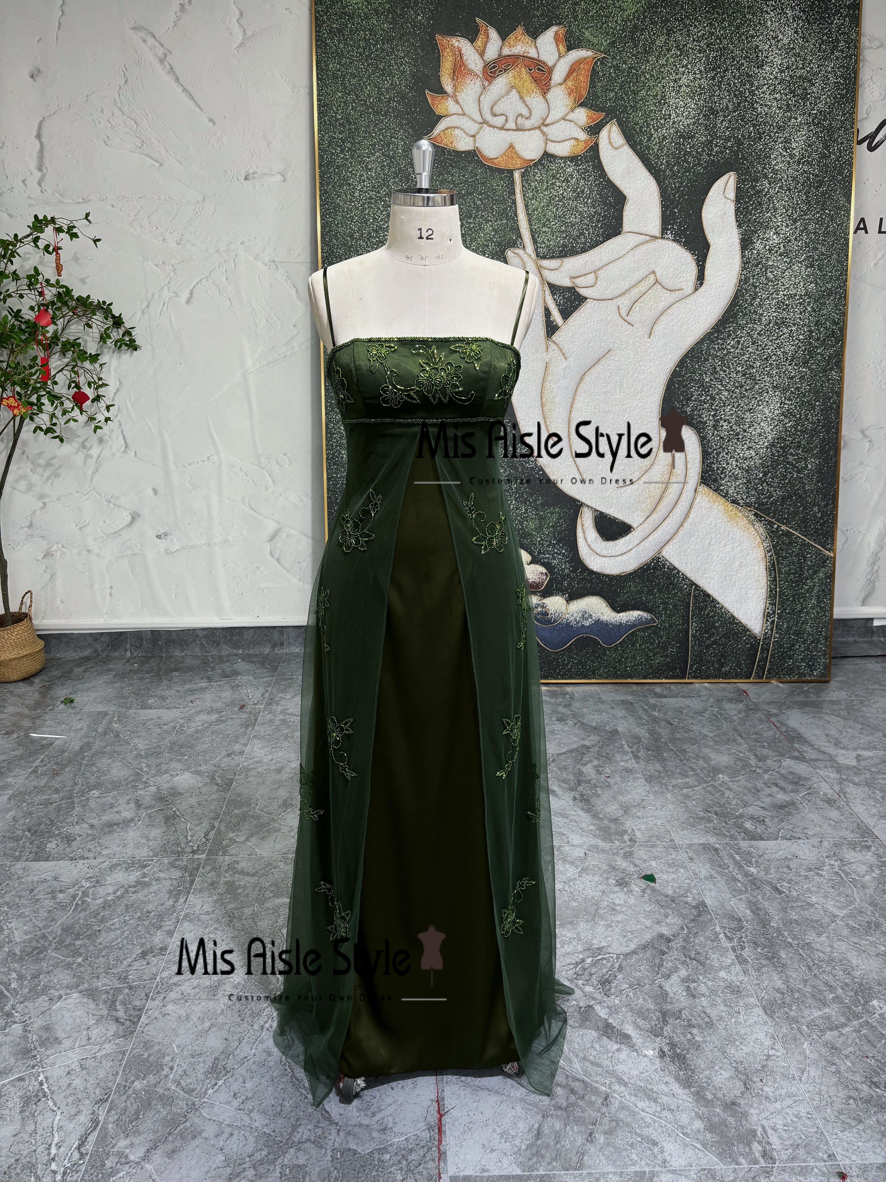 Vintage Green Prom Dress,90s Party Dress – misaislestyle