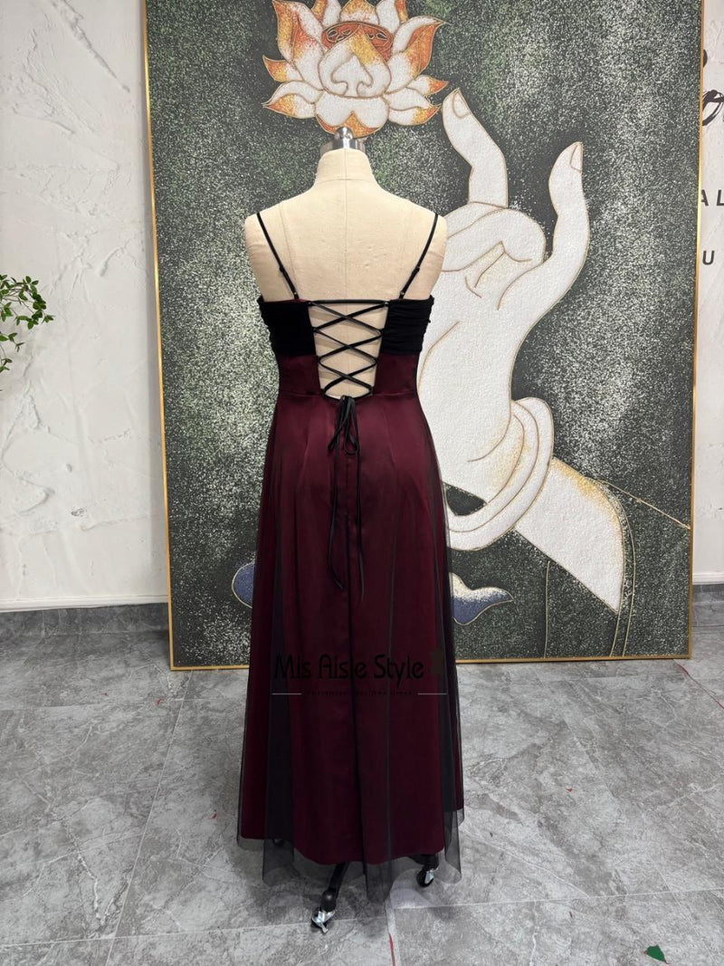 Vintage Plus Size Black And Red Prom Dress – misaislestyle