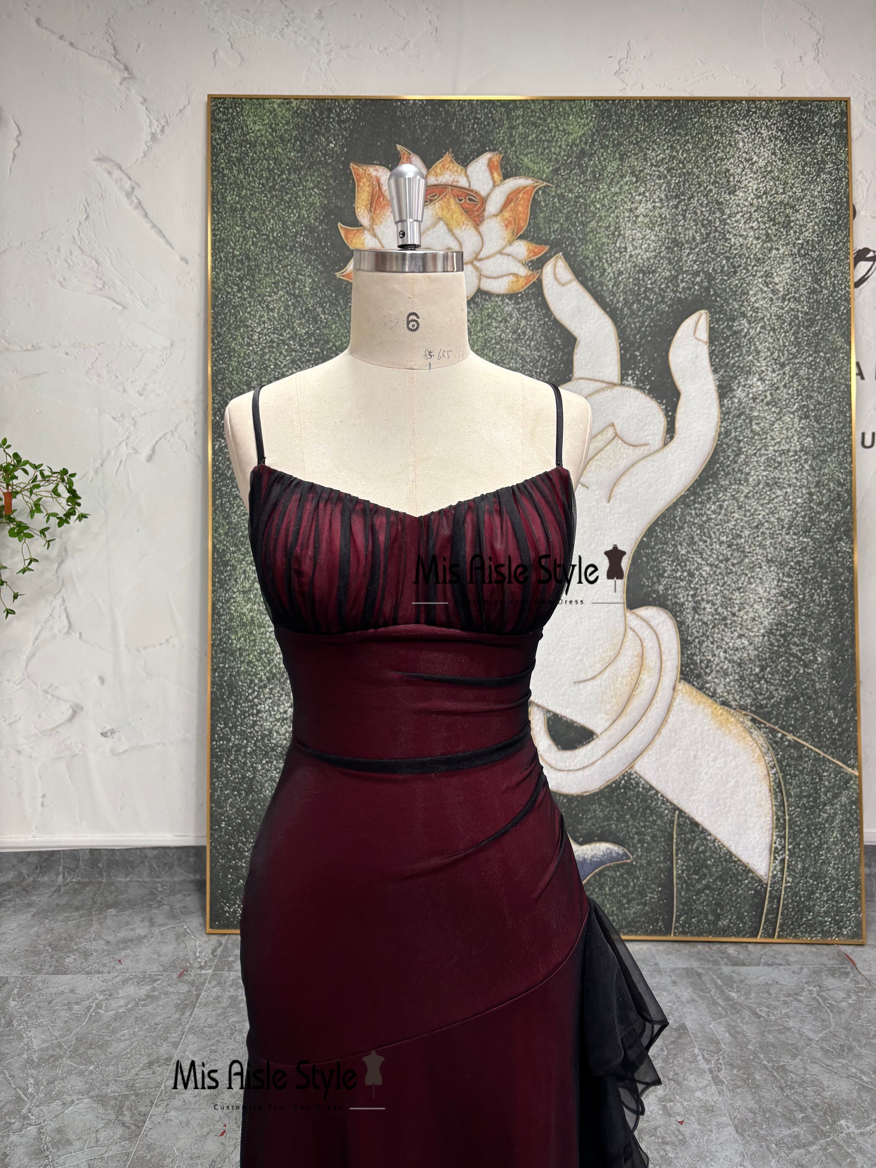 strapless open back dress Vintage 90s Black And Red Prom Dress with Criss Cross Back – misaislestyle