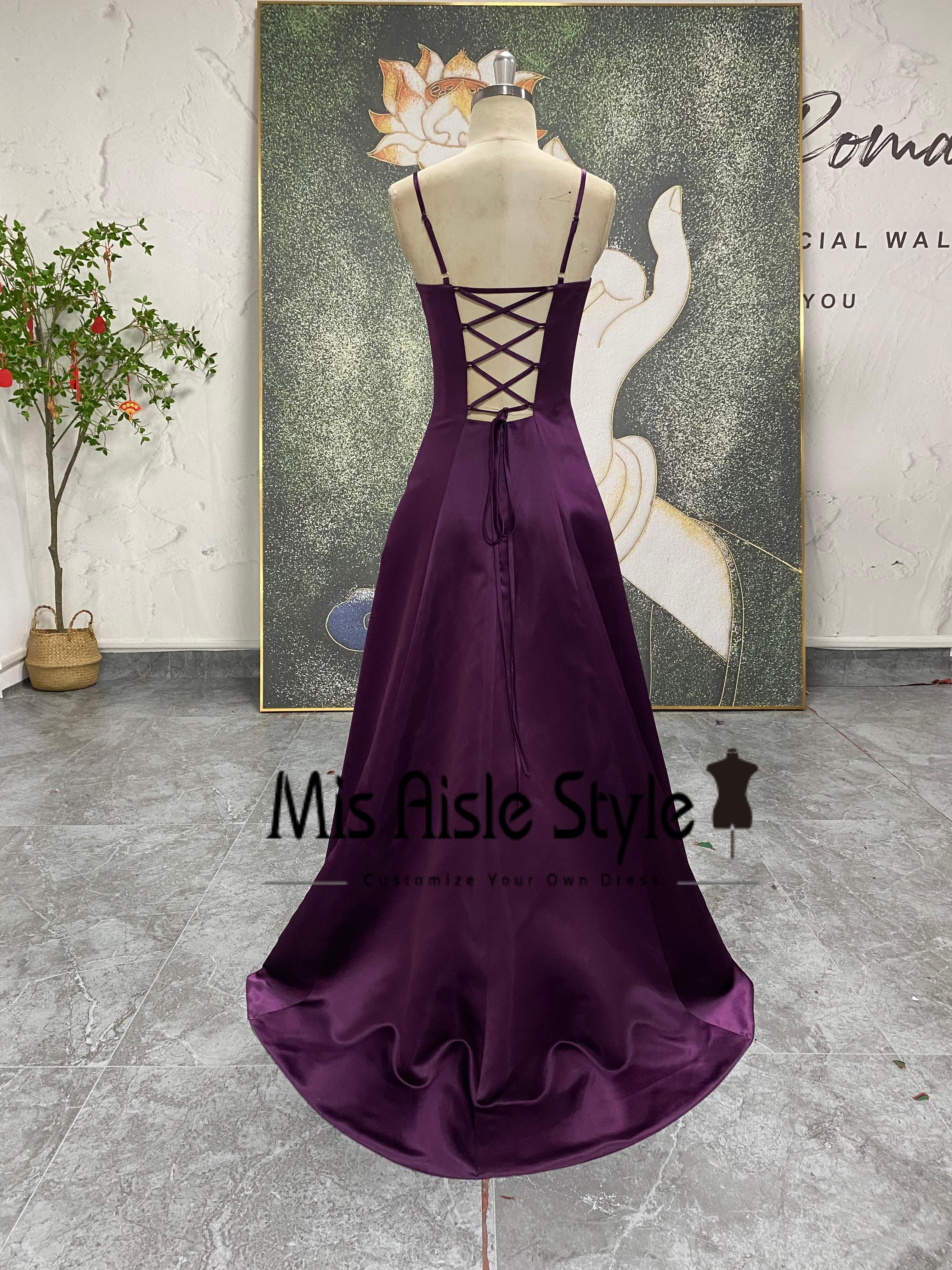 grape formal dress Vintage Minimalist Prom – misaislestyle CLO