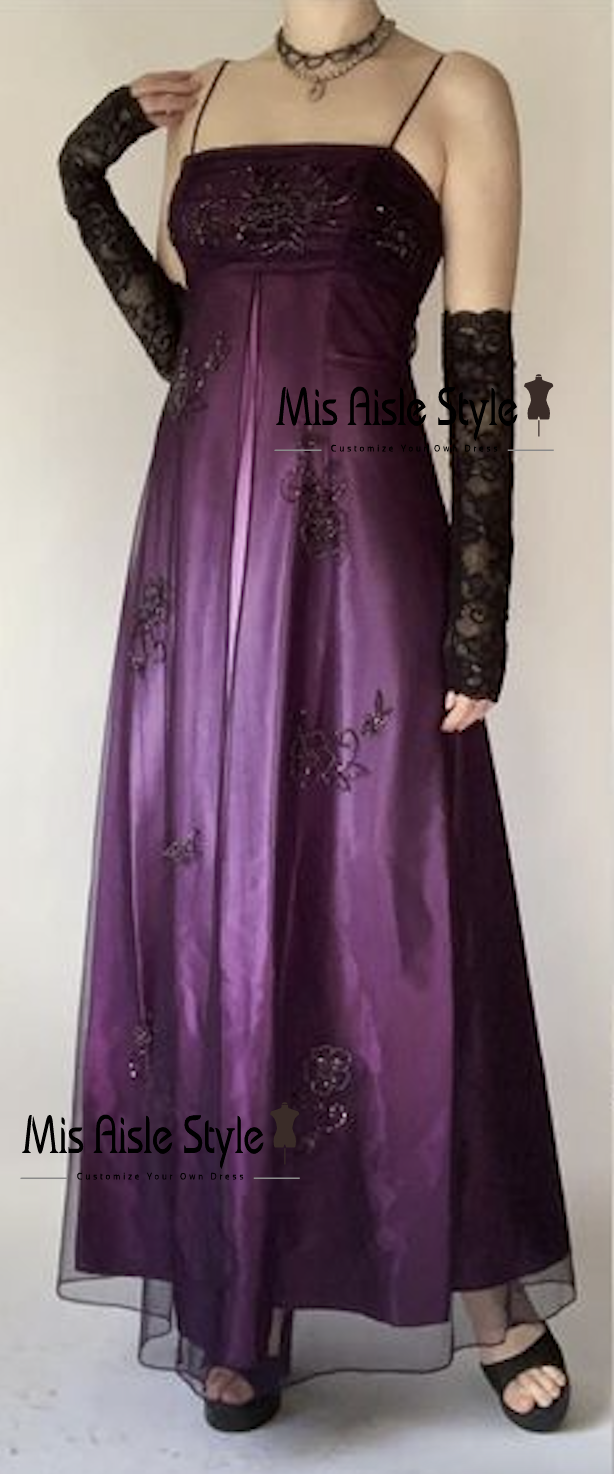 Vintage Purple Beaded Prom Dress – misaislestyle