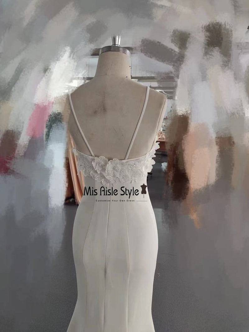 Vintage Sexy Satin Mermaid Wedding Dress