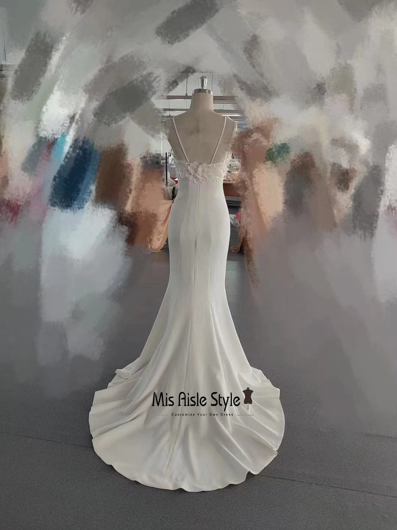 Vintage Sexy Satin Mermaid Wedding Dress