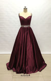 burgundy prom dress