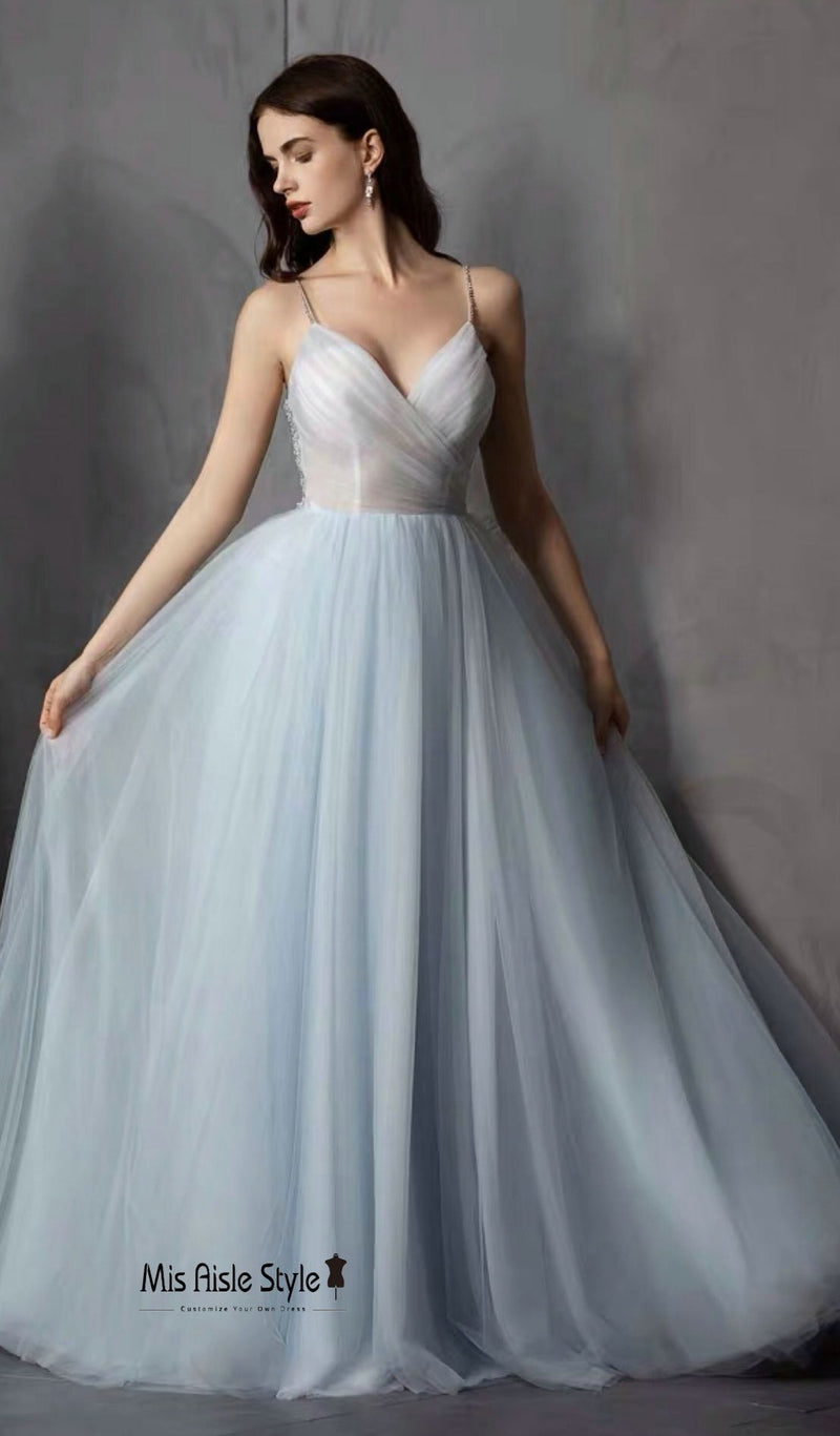 sky blue prom dress