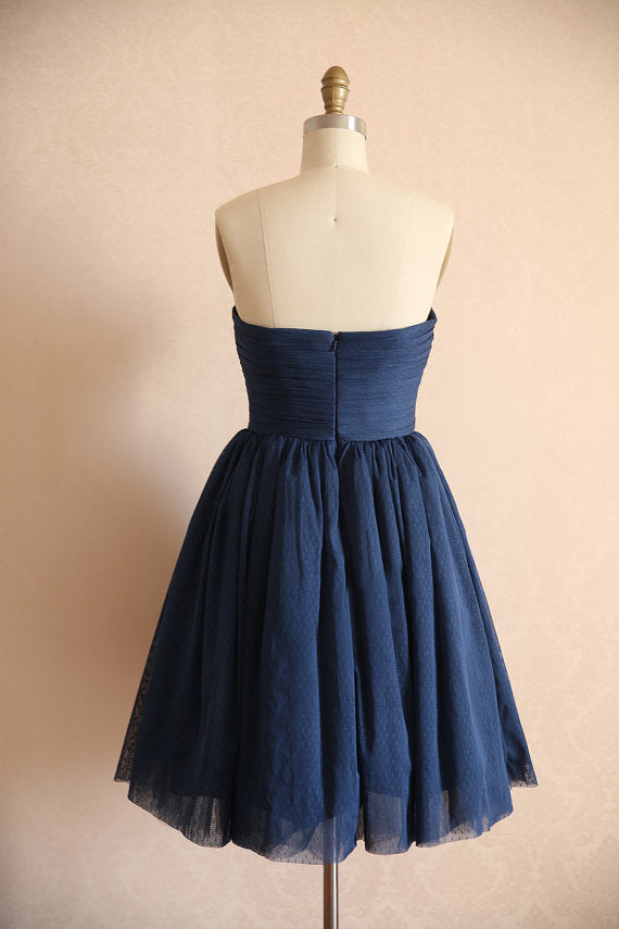 short navy blue homecoming dress