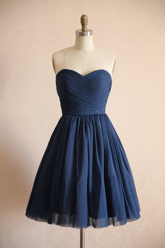 Short Davy Navy Tulle Homecoming Dress misaislestyle Short Davy Navy Tulle Homecoming Dress misaislestyle