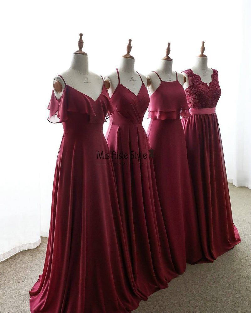 burgundy bridesmaid dress