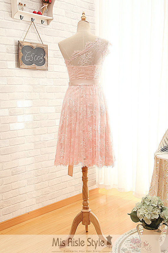 pink vintage lace bridesmaid dresses