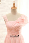 Knee Length Pink Bridesmaid Dress