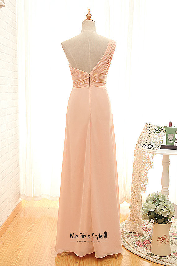 One Shoulder Slit Bridesmaid Dress misaislestyle One Shoulder Slit Bridesmaid Dress misaislestyle