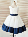 navy blue wedding flower girl dress