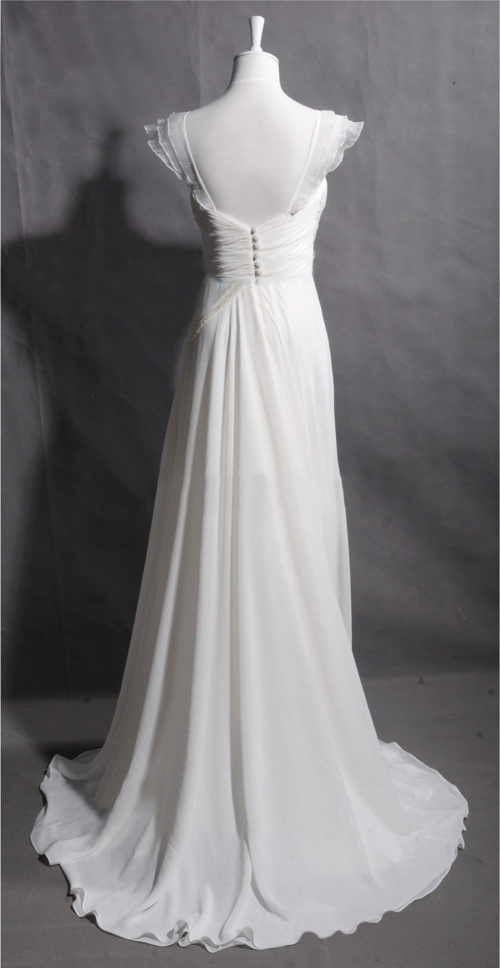 cap sleeve chiffon dress A-line Off-the-Shoulder Short Sleeve Short/Mini Chiffon Homecoming Dress with Ruffles S7325H - Homecoming Dresses