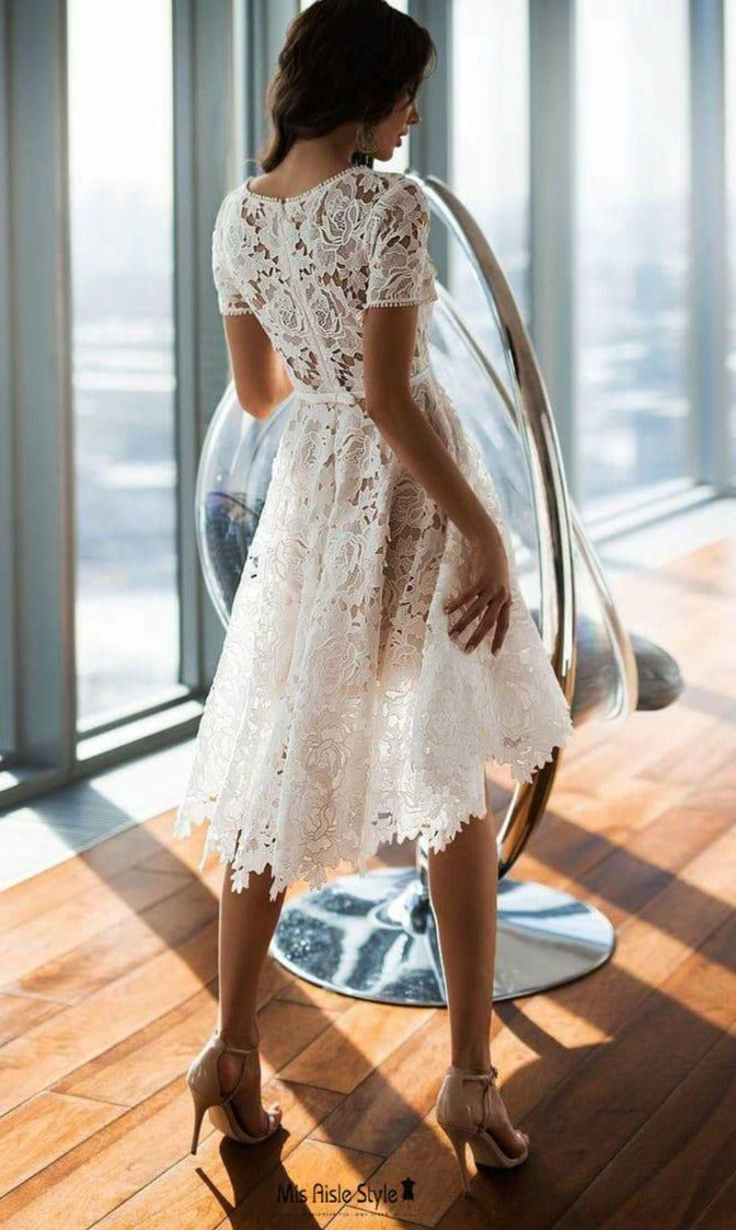 short boho wedding dress