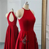 deep red prom gown
