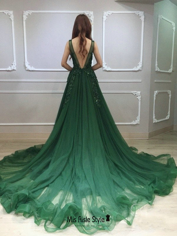 Sexy Sheer Green Prom Dress – misaislestyle