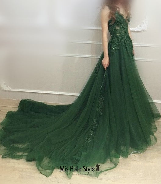 green transparent dress C2023-SG049