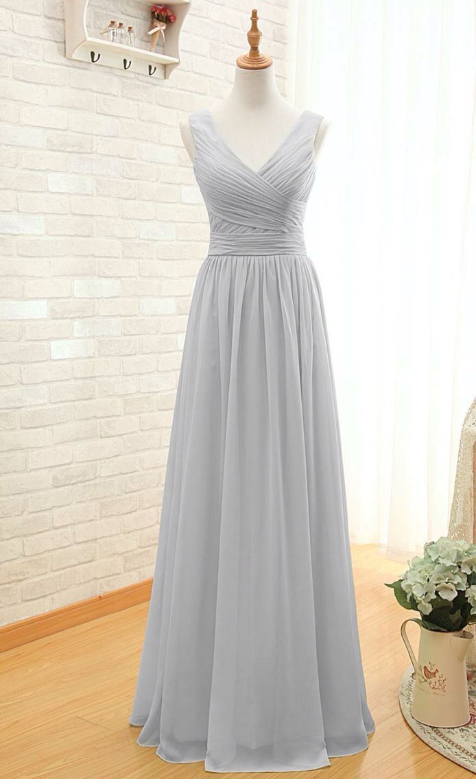 v-neck bridesmaid dress