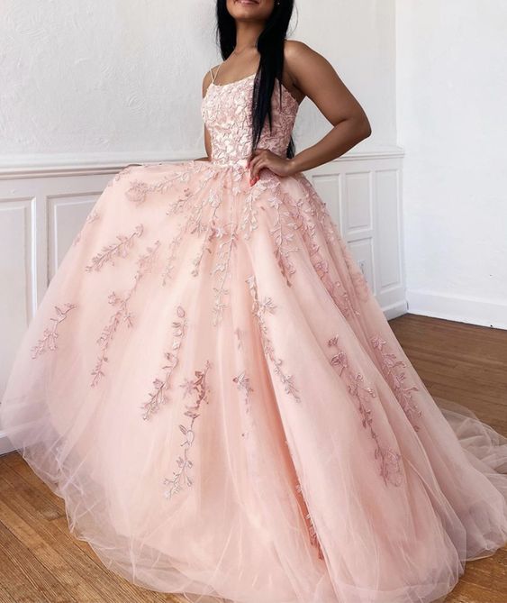 Double Straps Ball Gown Prom Dress