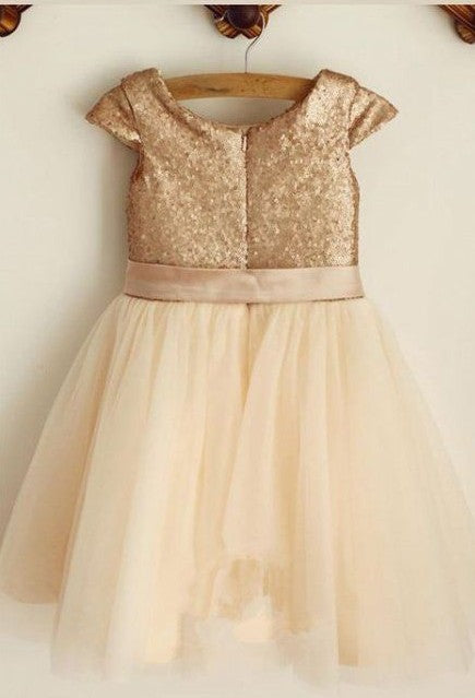 Gold Sequins Bridesmaid Dress
