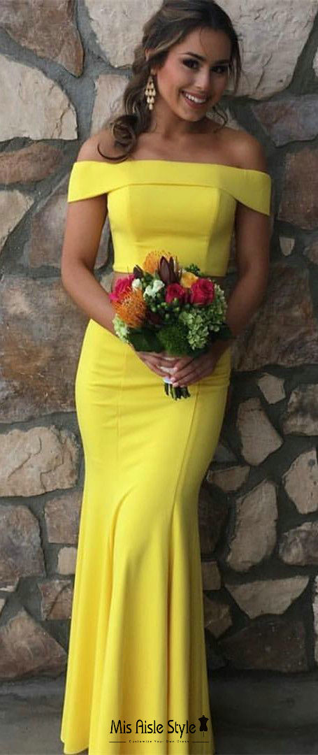 two piece yellow pageant dress
