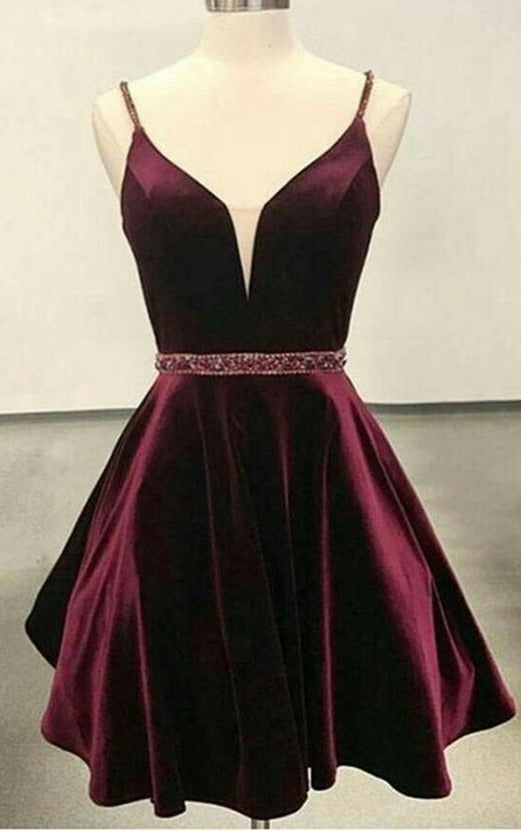short burgundy homecoming dresses Short Burgundy Homecoming Dress – misaislestyle