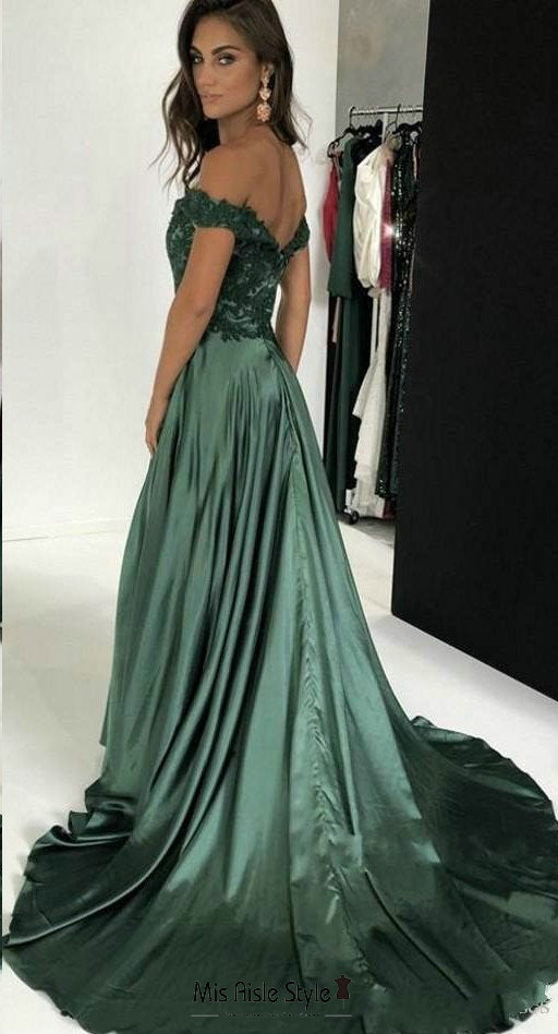 dark green pageant dress