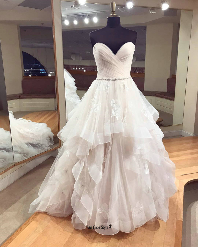 Ball Gown Tiered Skirt Wedding Dress