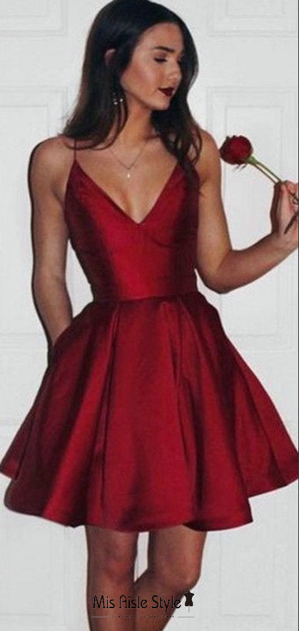 dark red homecoming dress
