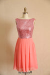 short coral party dress