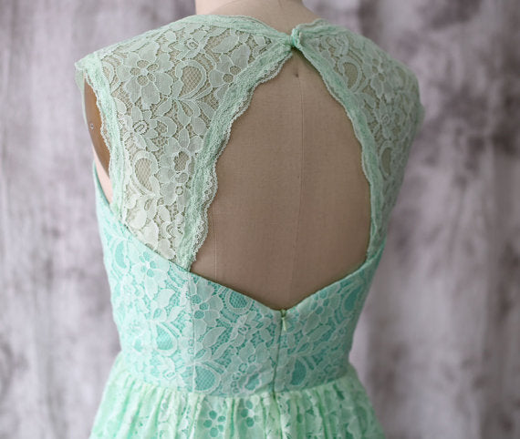Short Mint Lace Bridesmaid Dress misaislestyle Short Mint Lace Bridesmaid Dress misaislestyle