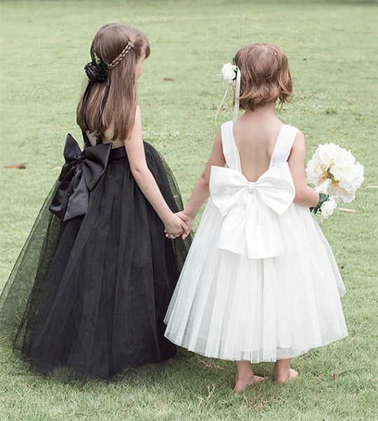Fashion Black Tulle Flower Girl Dress – misaislestyle