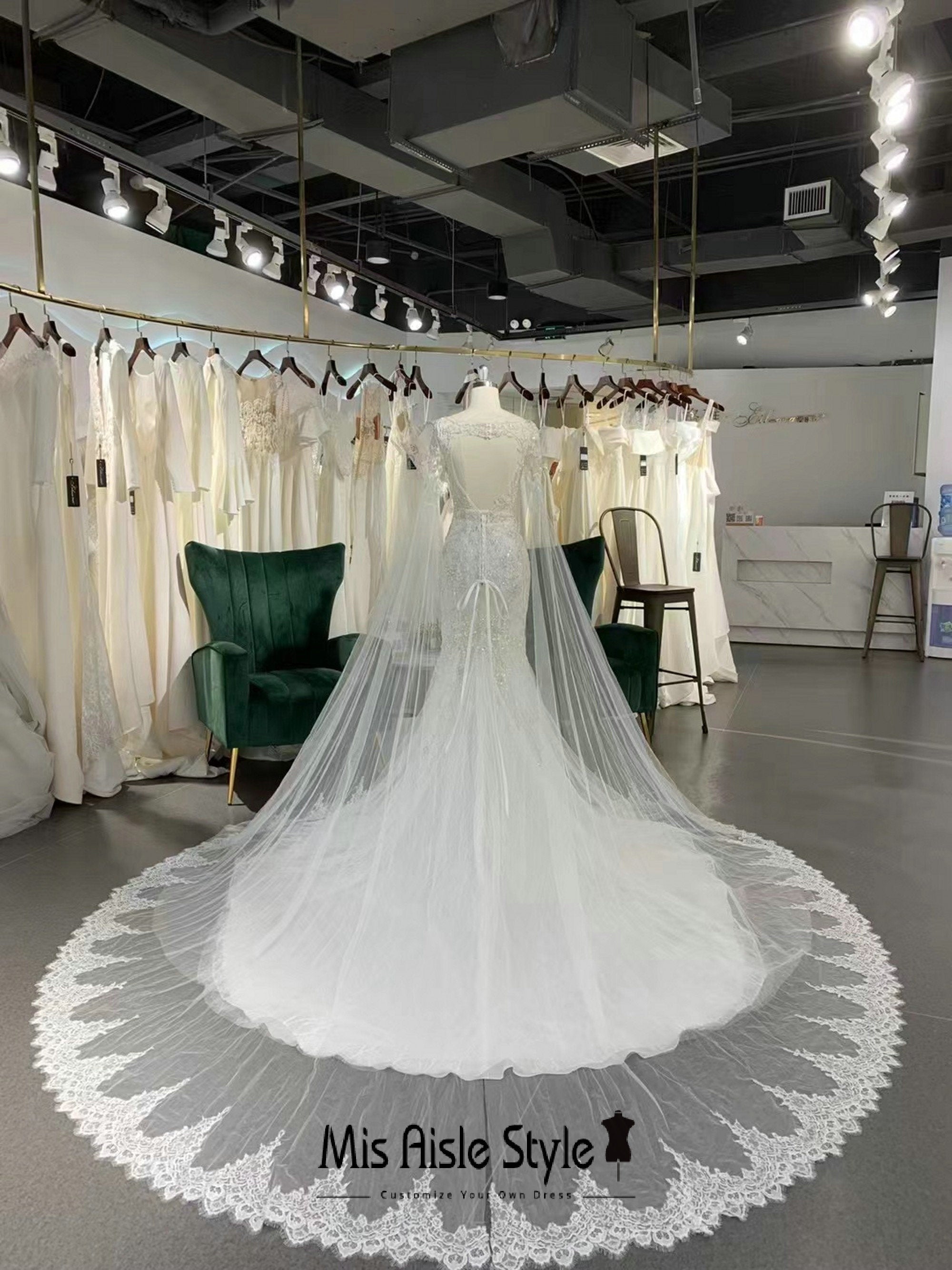 mermaid wedding dress with cape Mermaid Lace Cape Wedding Dress – misaislestyle