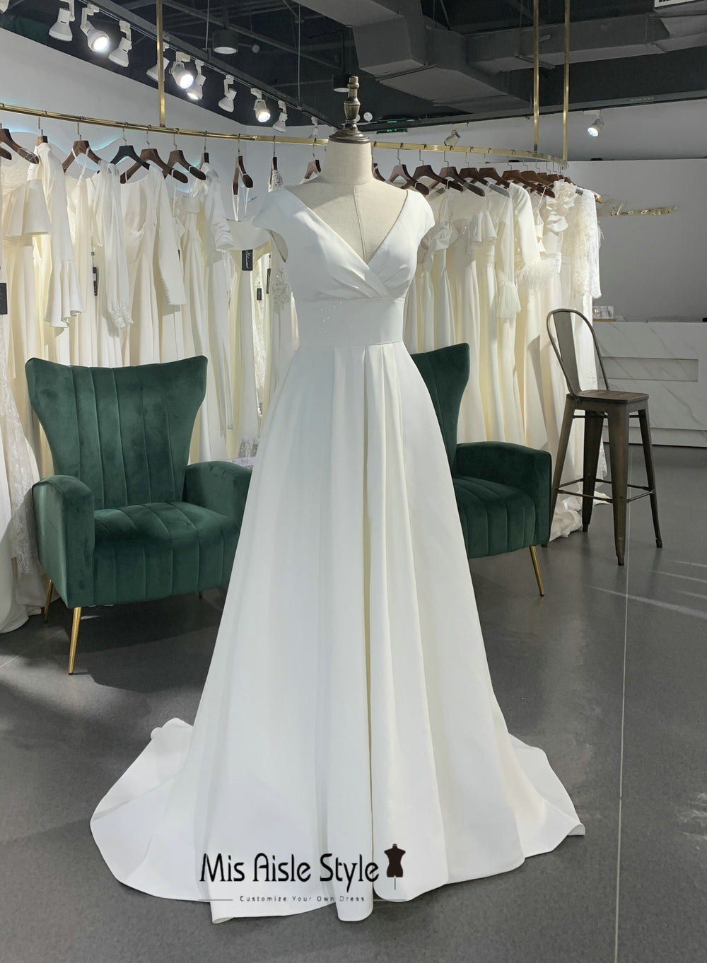 Cap Sleeve Ivory Wedding Dress misaislestyle Cap Sleeve Ivory Wedding Dress misaislestyle
