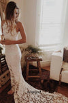 halter neckline lace wedding dress
