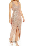 gold sequins mother of the bride dress