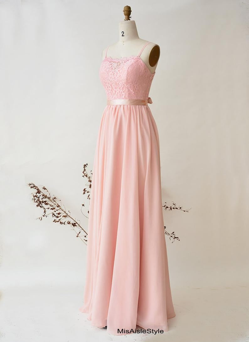 pearl pink bridesmaid dress Pearl Pink Cowl Back Sleeveless Chiffon A-line Bridesmaid Dress