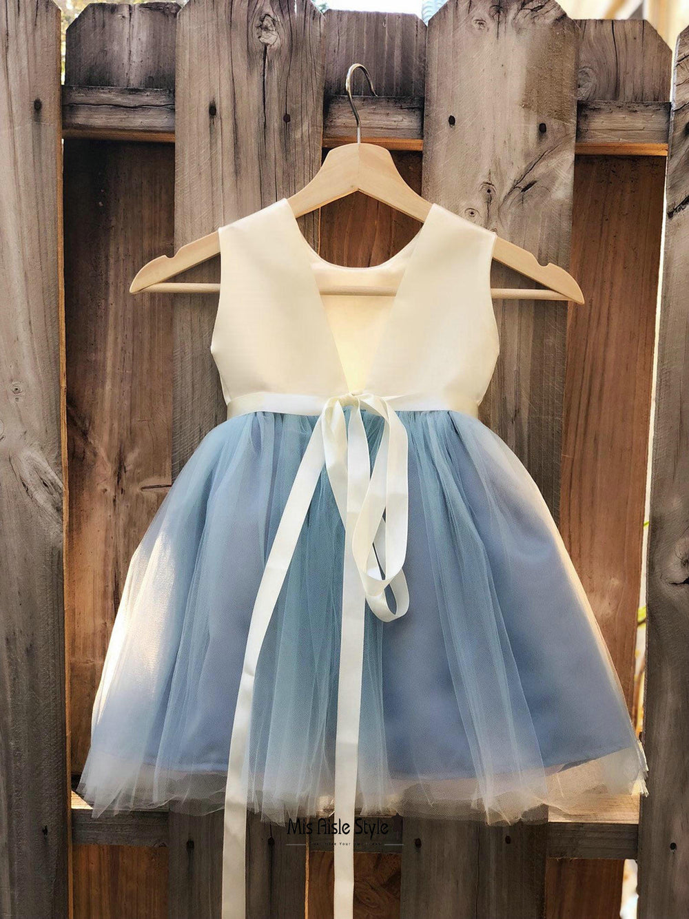 Dusty Blue Skirt Girls Birthday Party Dress – misaislestyle
