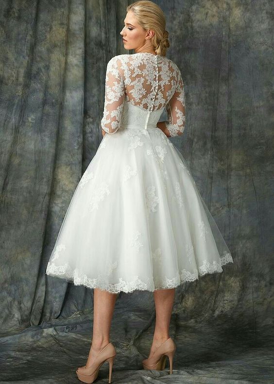ball gown short wedding dress